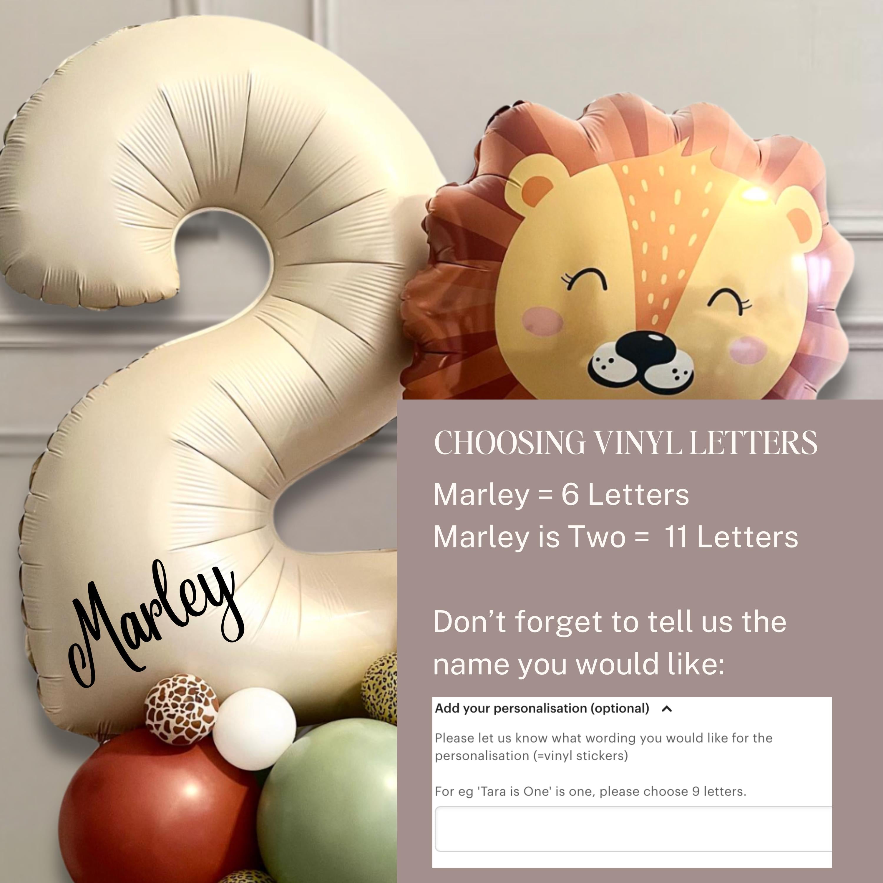 Lion Safari Balloon Stack - DIY Birthday Kit