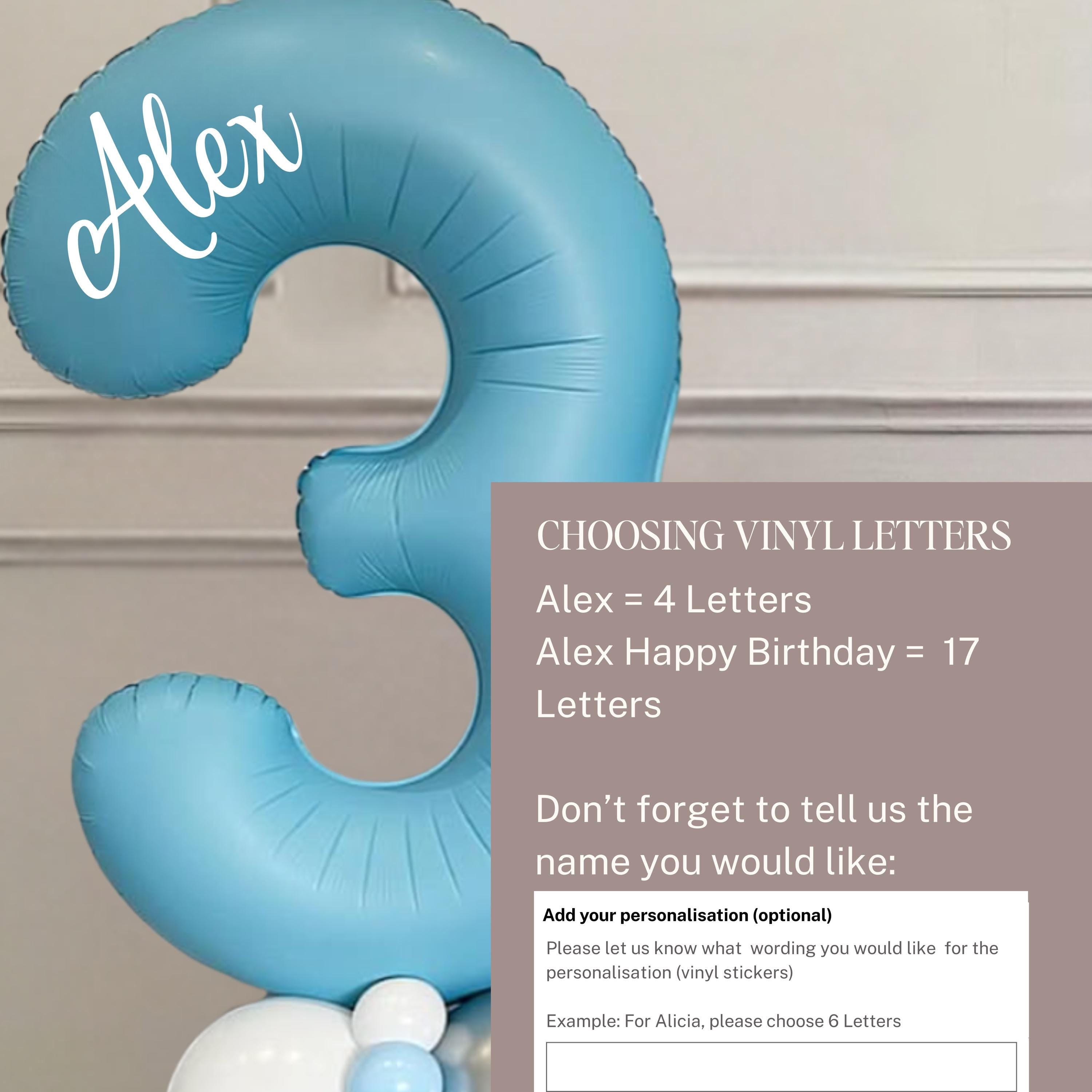 Luxe Blue Birthday Balloon Stack - Customisable Numbers