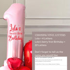 DIY Strawberry Birthday Balloon Stack | Girls Balloons Stack |Personalised Number Balloon | Berry First Birthday Party Decoration| No Helium