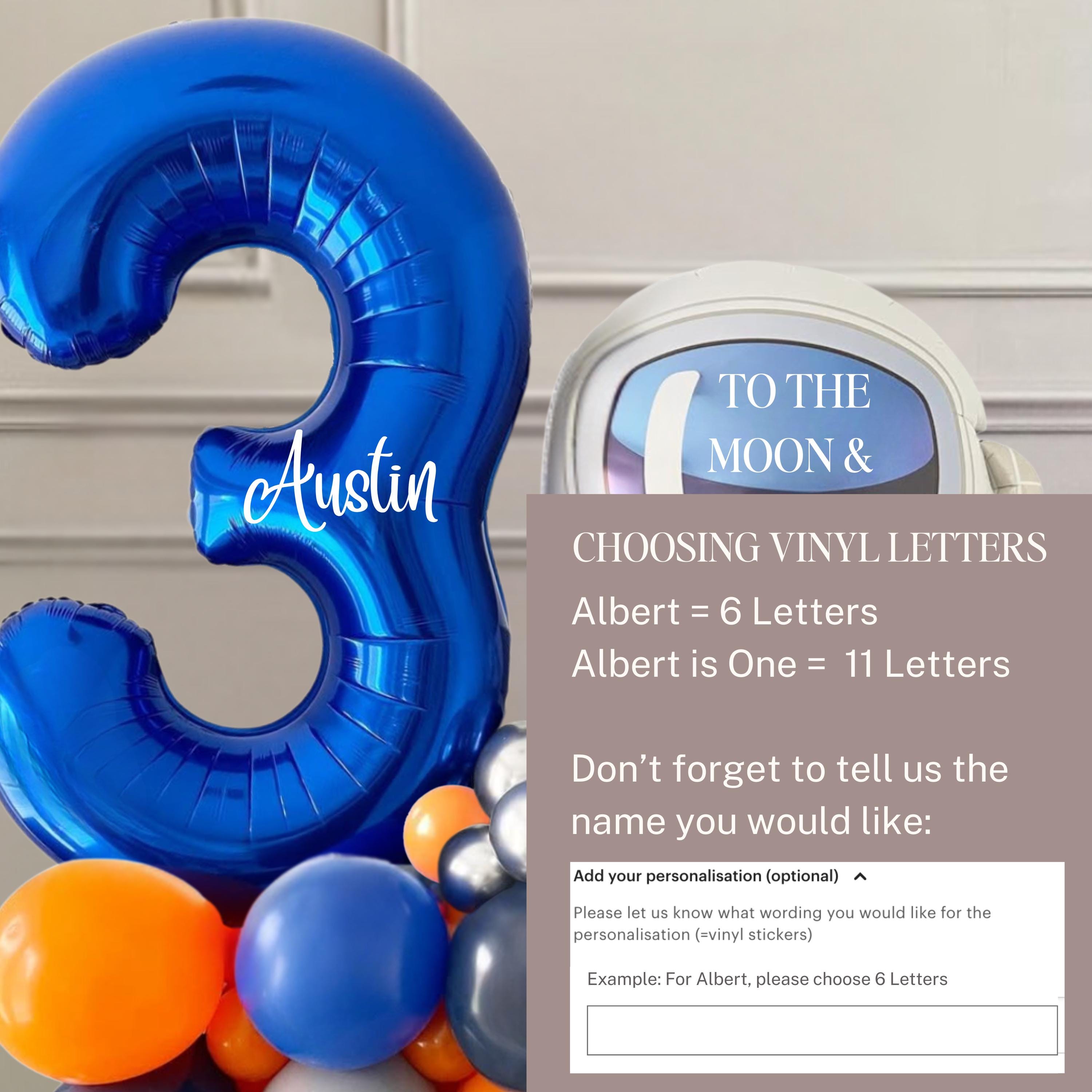 DIY Astronaut Balloon Stack – Personalised Number Balloon – Space Birthday Party Decoration – Rocket & Outer Space Theme DIY Balloon Kit