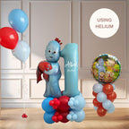 DIY Igglepiggle Personalised Birthday Balloon Display | Birthday Party Balloons| In the Night Garden Party| kids birthday number tower