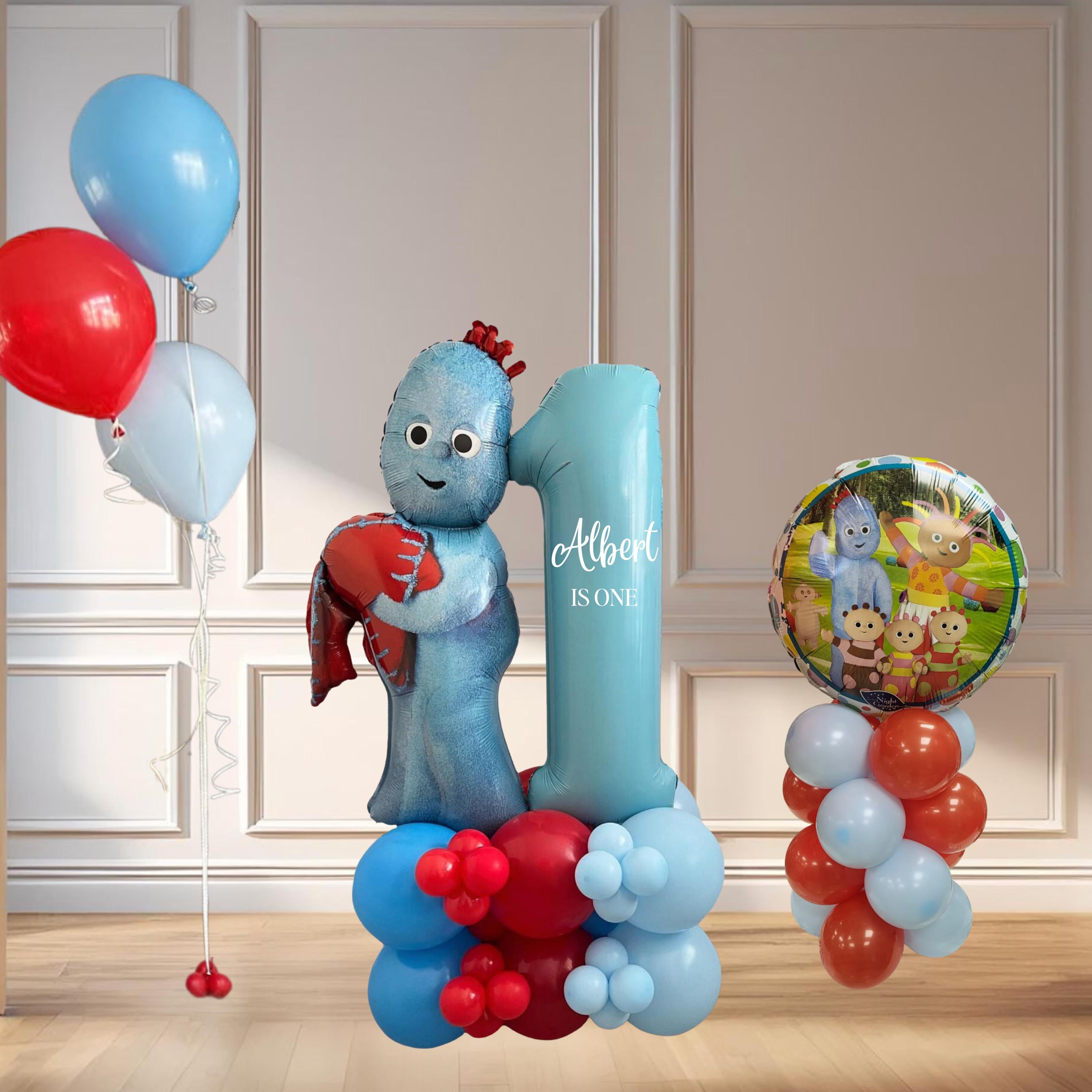 DIY Igglepiggle Personalised Birthday Balloon Display | Birthday Party Balloons| In the Night Garden Party| kids birthday number tower