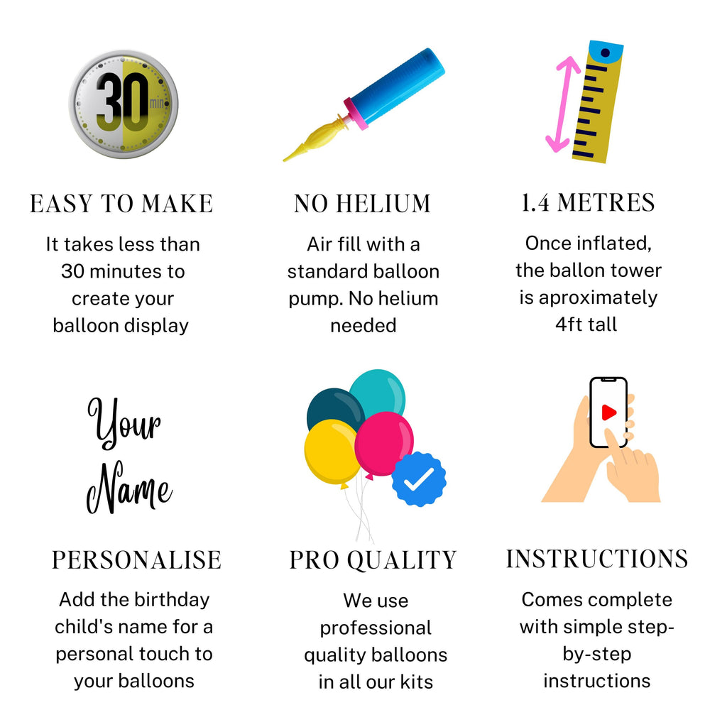 DIY Large Bluey Personalised Balloon Sculpture Kit | No Helium| Birthday Party Balloons |Personalised balloons| Bluey Party | kids birthday