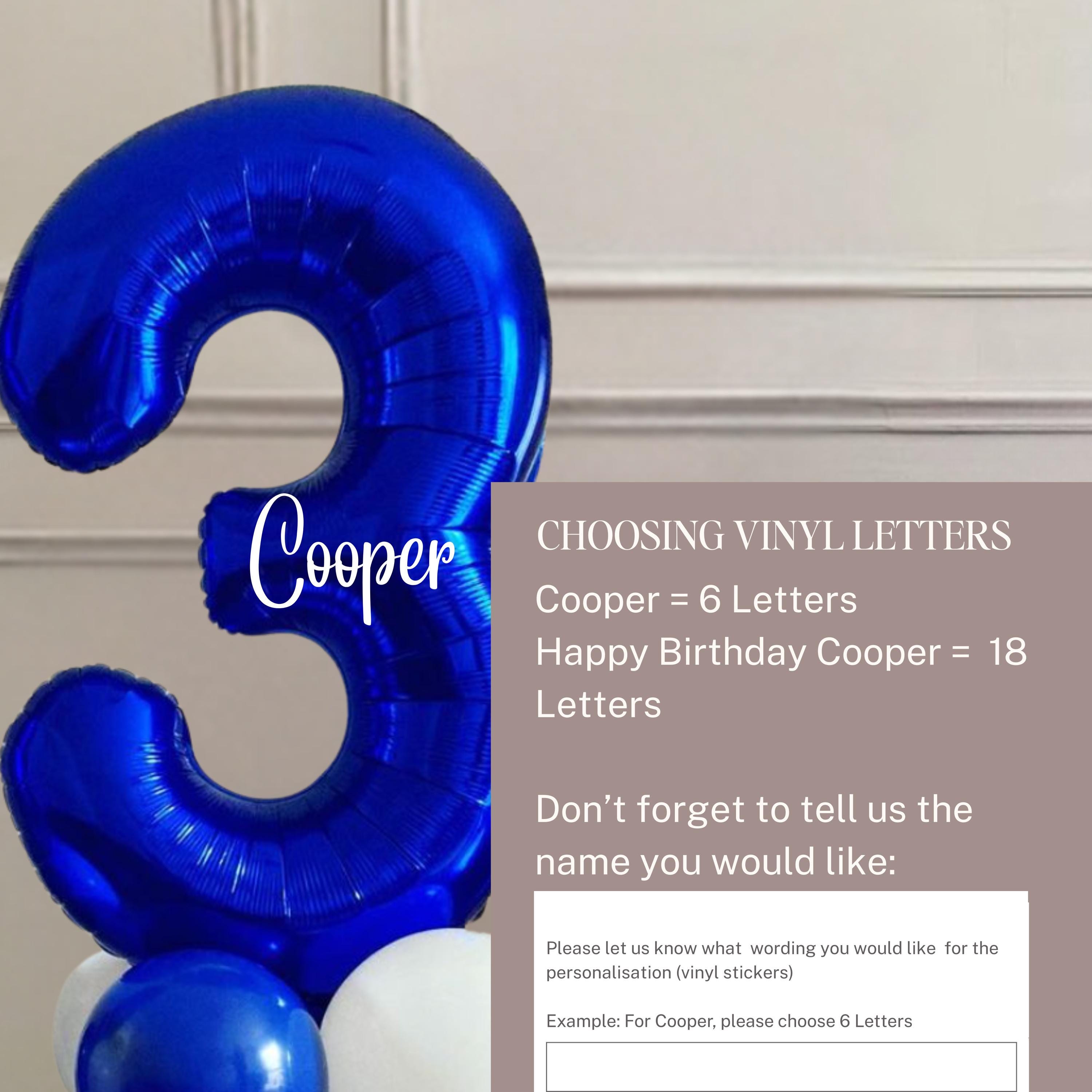 DIY Birthday Balloon Sculpture – Blue & White – Customisable Numbers | Perfect for Milestone Birthdays | Number Balloons 13th, 21st, 30th