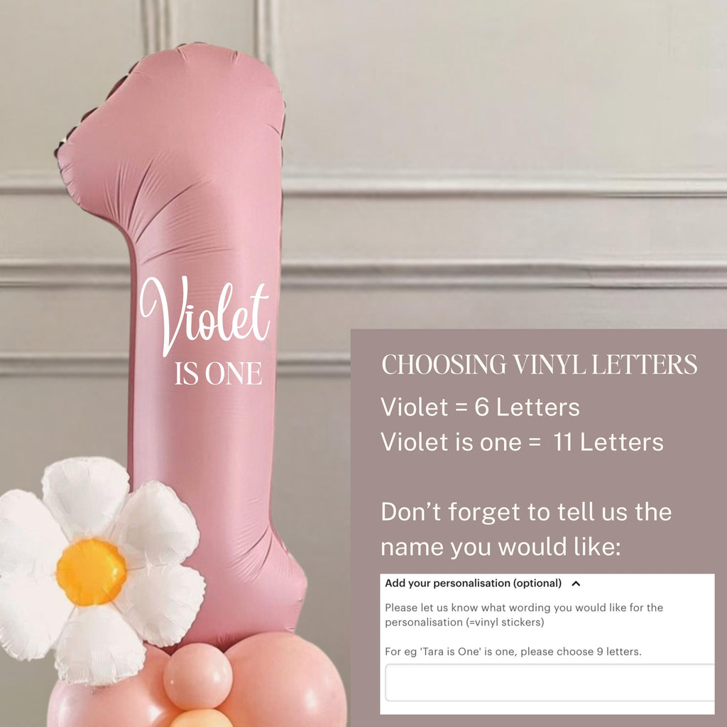 DIY Daisy Balloons Sculpture | No Helium| Girls Balloons Stack |Personalised balloons| Pink Number Balloons|Balloon Display for 1st Birthday