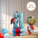 DIY Igglepiggle Personalised Birthday Balloon Display | Birthday Party Balloons| In the Night Garden Party| kids birthday number tower