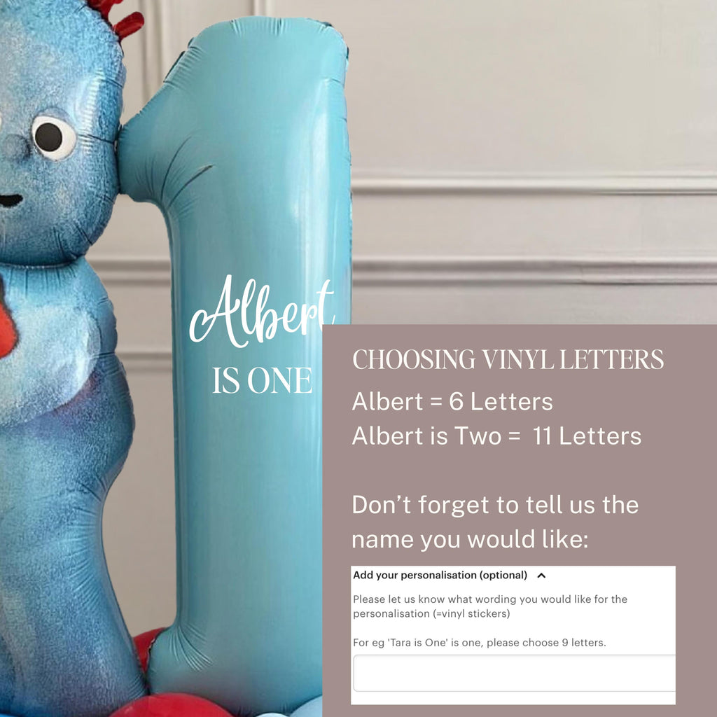 DIY Igglepiggle Personalised Birthday Balloon Display | Birthday Party Balloons| In the Night Garden Party| kids birthday number tower