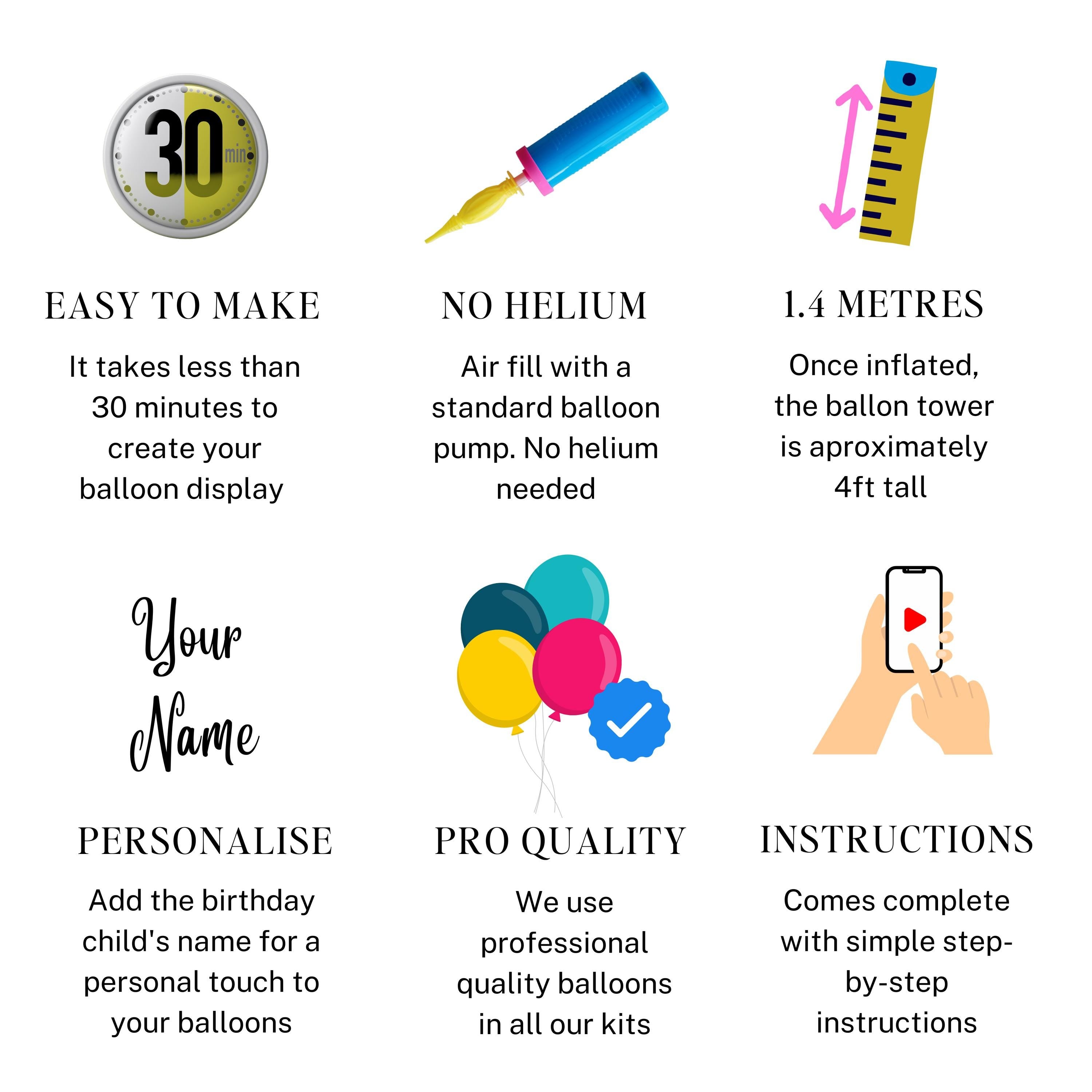 DIY Bluey Balloon Stack Kit | No Helium | Personalised Birthday Balloons