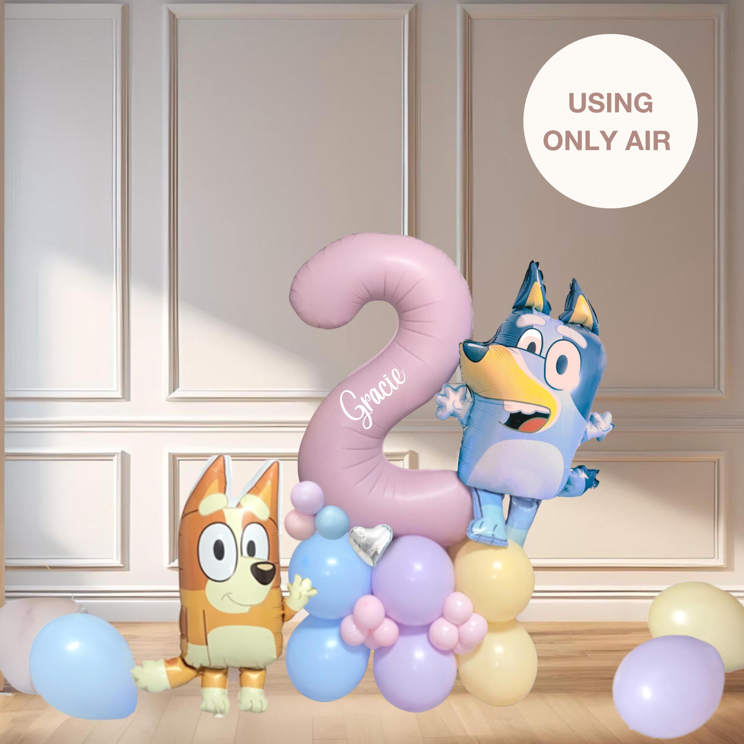 DIY Luxe Bluey Personalised Birthday Balloon Display | Birthday Party Balloons|Personalised balloons| Bluey Party|kids birthday number tower