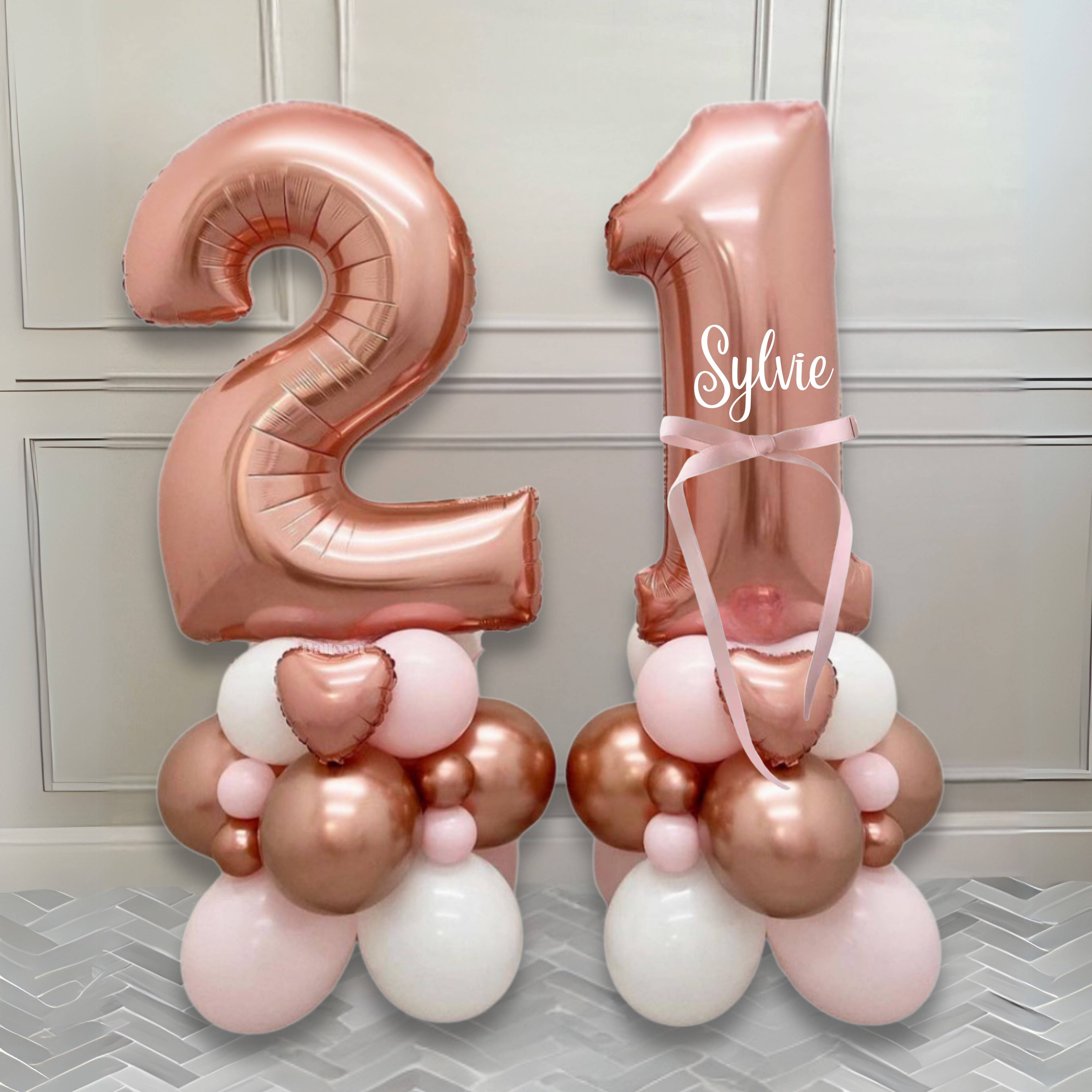 DIY Luxe Rose Gold Balloon Stack | Customisable Numbers | No Helium Birthday Balloons