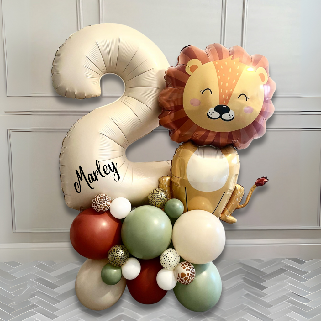 Lion Safari Balloon Stack - DIY Birthday Kit