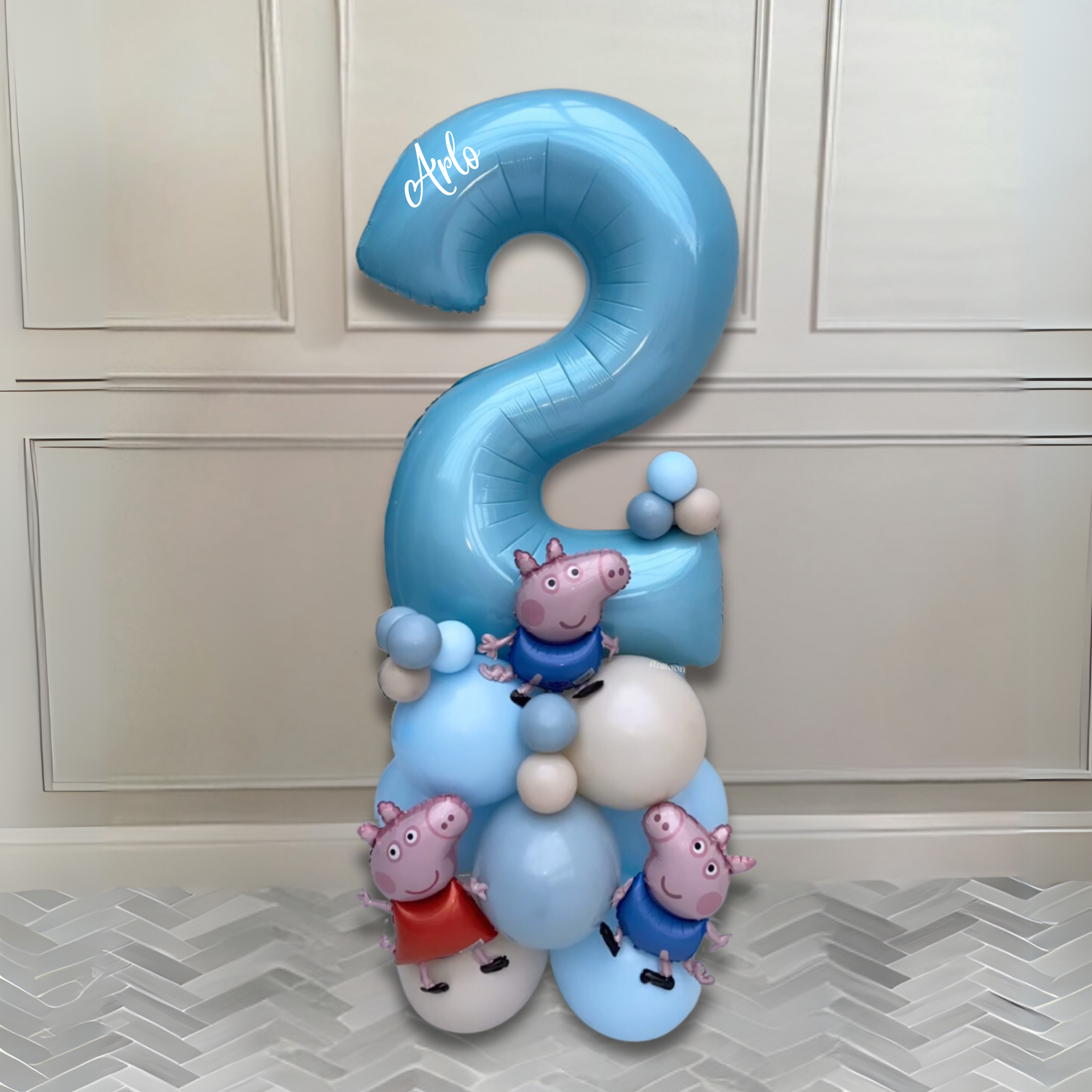 Peppa & George Pig Blue Balloon Stack - DIY Kids Birthday Kit