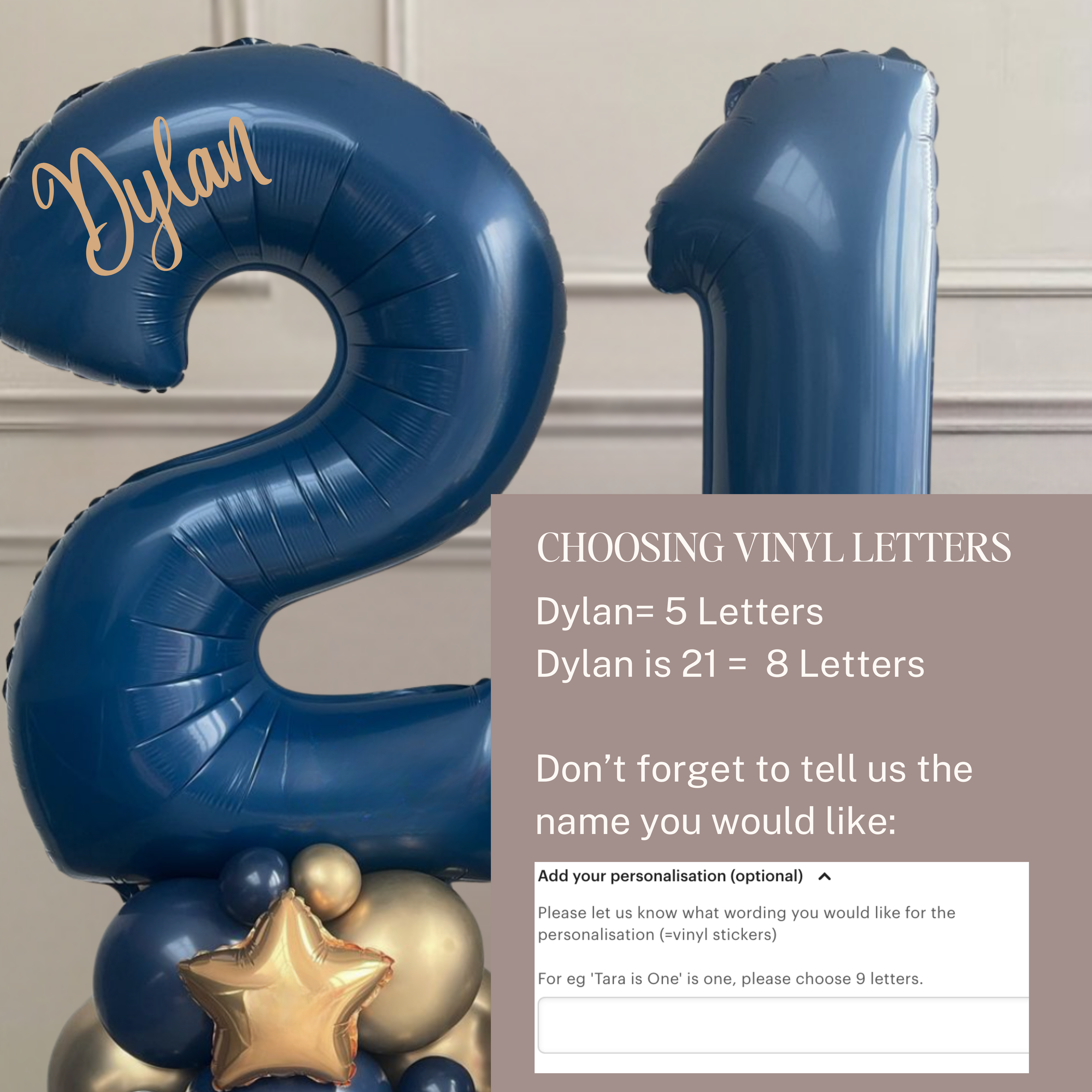 DIY Luxe Navy and Gold Birthday Balloon Sculpture -Customisable Numbers - Perfect for Milestone Birthdays | No Helium | 21st, 40th Balloon