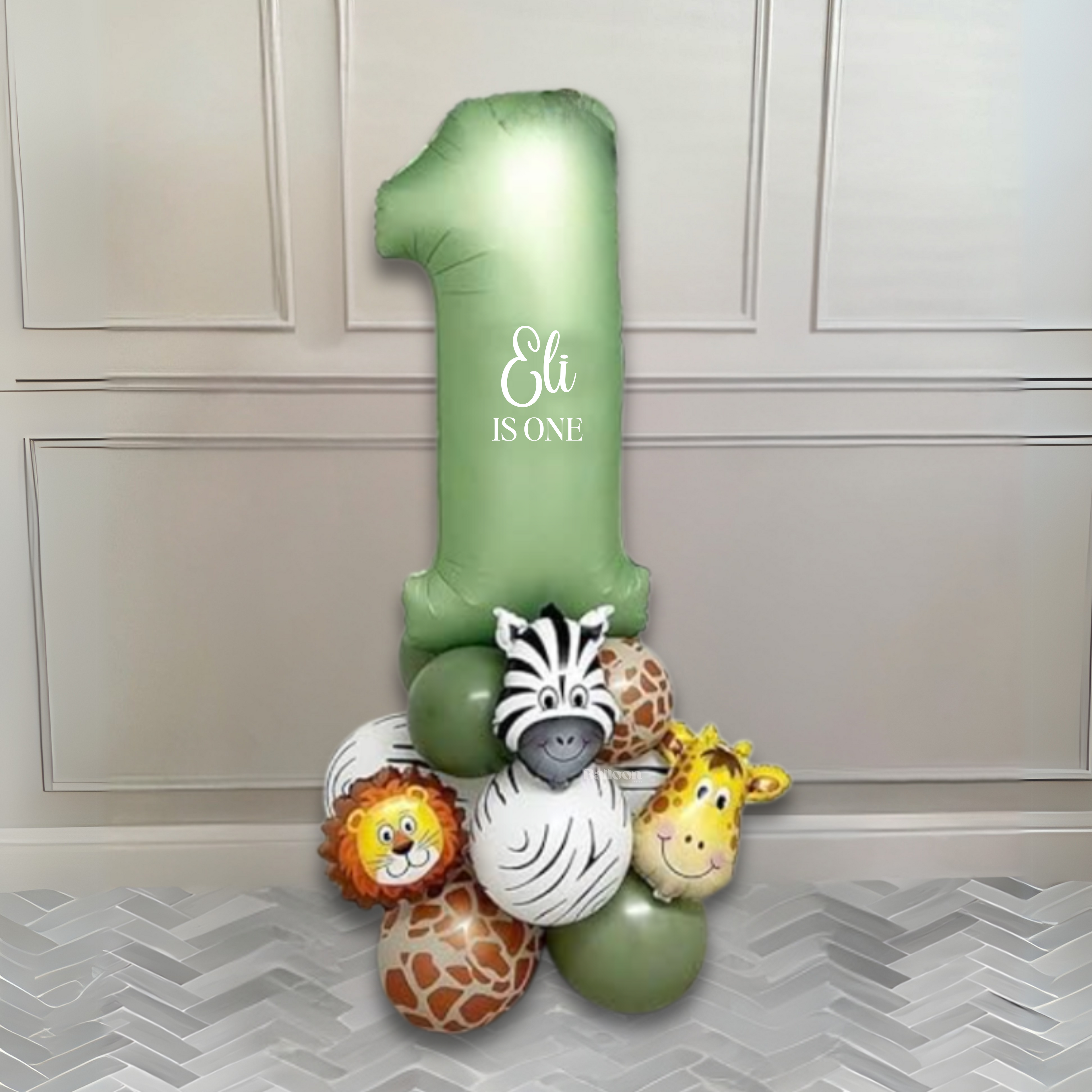 DIY Wild One Safari Balloon Stack - Custom Jungle Themed 1st Birthday Balloons | DIY Balloon Kit with Animal Characters - No Helium Needed