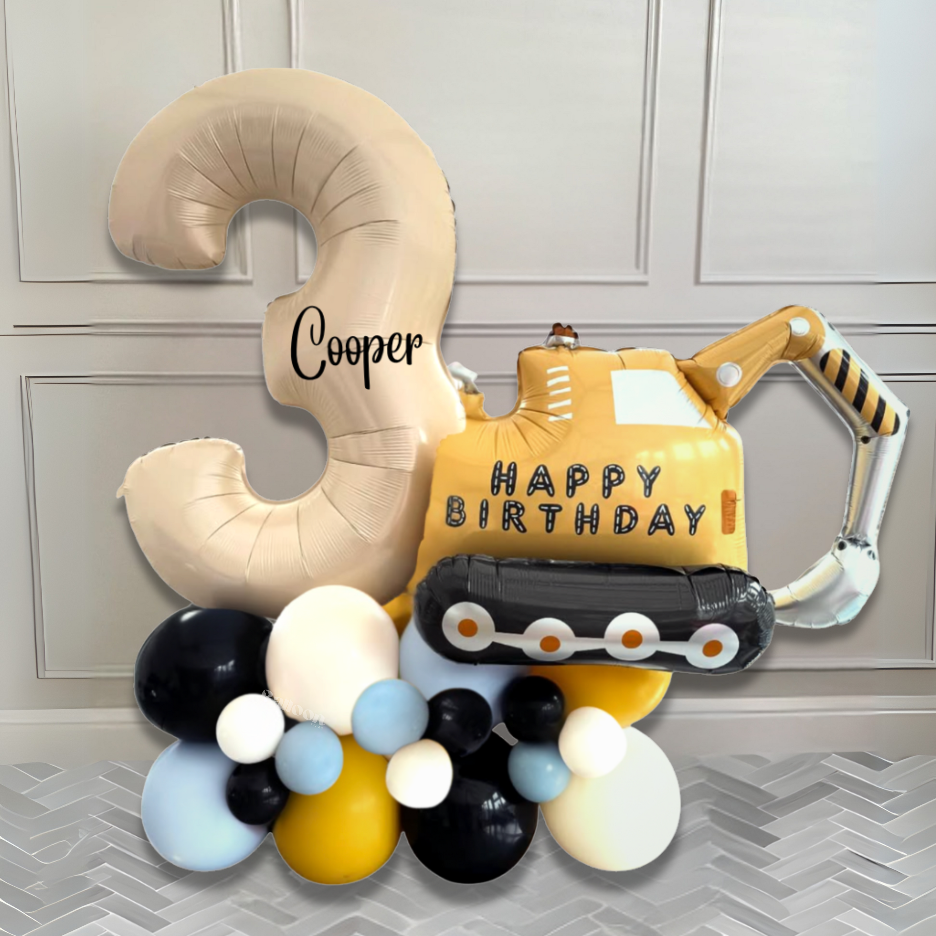 DIY Large Excavator Balloon Sculpture | Digger Balloon | Personalised balloons |Digger Party Decor | Construction Party Builder Birthday