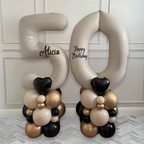 DIY Black, Cream & Gold Luxe Birthday Balloon Sculpture - Customisable Numbers| Perfect for Milestone Birthdays | Number Balloons 18th, 21st