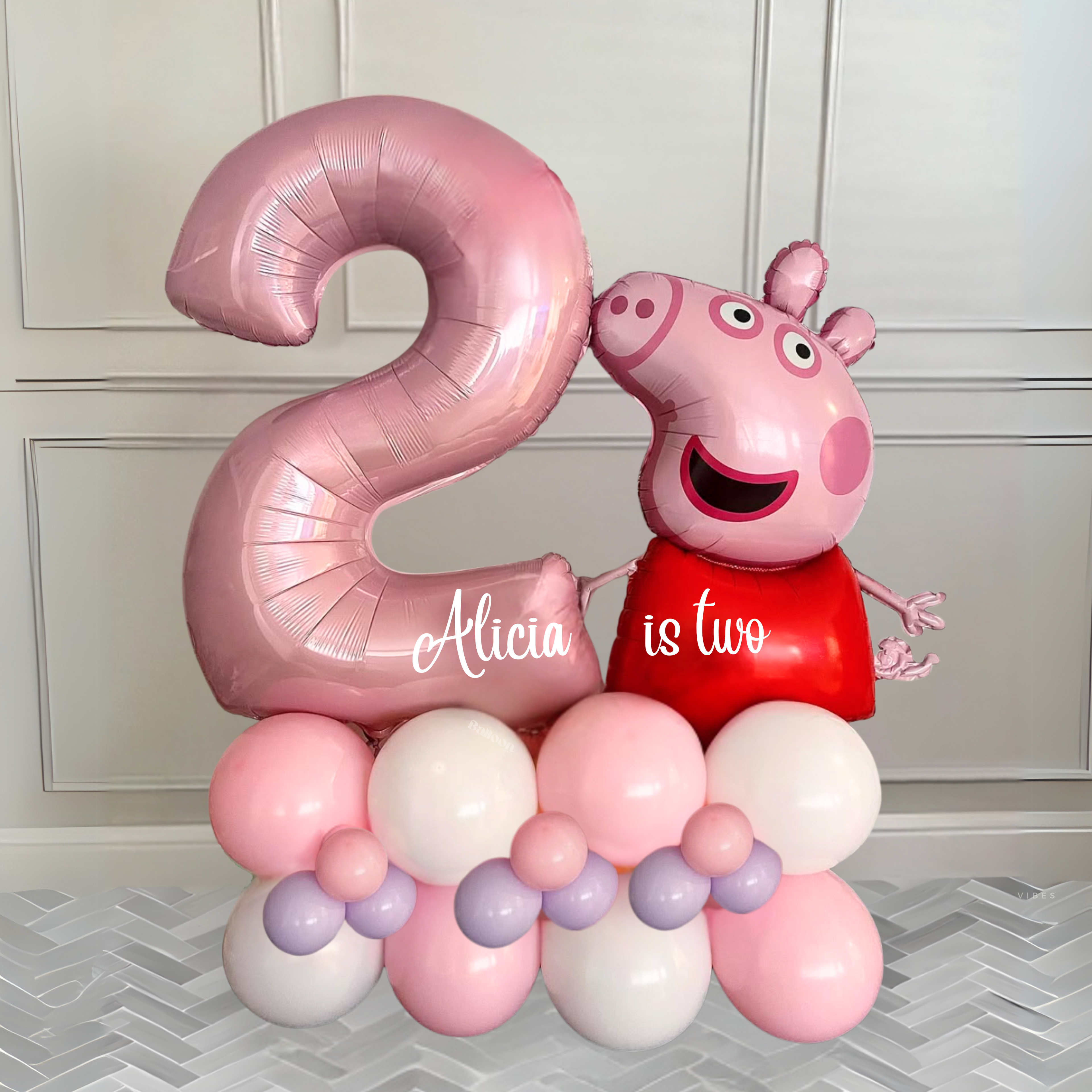 DIY Large Peppa Pig Balloons Sculpture | Girls Balloons |Personalised balloons| Pink Number Balloon| Peppa Pig Balloon |Party Decor