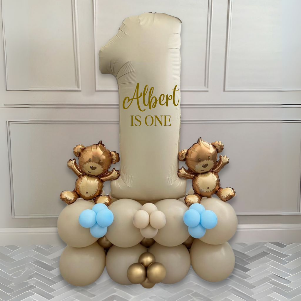 DIY Large Teddy Bear Balloon Sculpture|Personalised balloons| First Birthday Party Decoration| Boys 1st Birthday Balloon | Kids Party