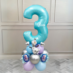 DIY Frozen Birthday Balloon Sculpture | No Helium| Olaf & Elsa Decorations |Personalised balloons| Blue Number Balloons| 3rd birthday