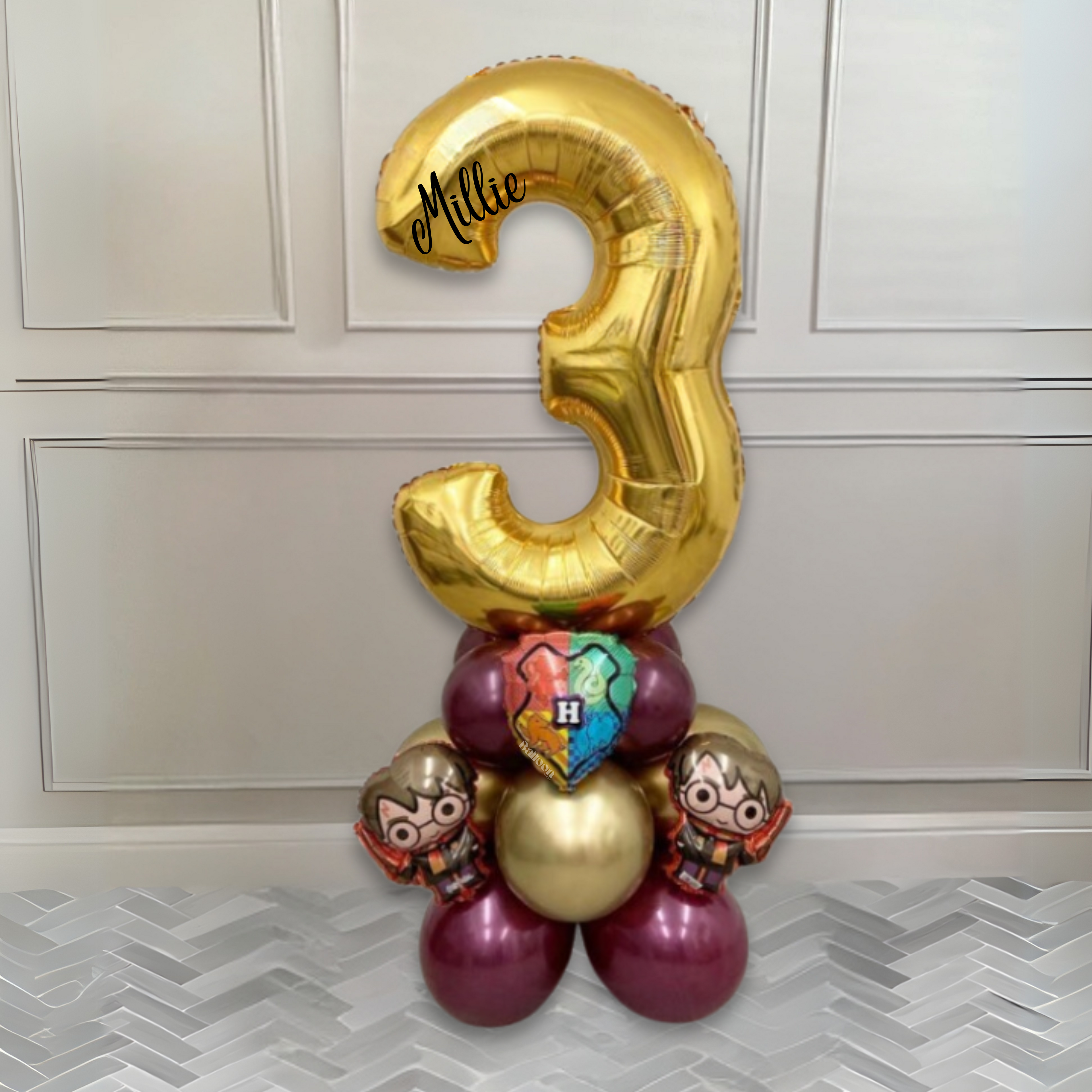 DIY Harry Potter Birthday Balloon Sculpture | Wizard Balloon Stack | No Helium | Personalised balloons| Balloon Stack Wizard Boy |